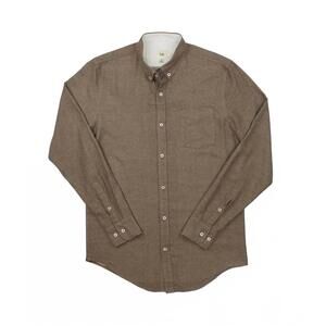NEW DIBI men's brushed flannel button down in brown